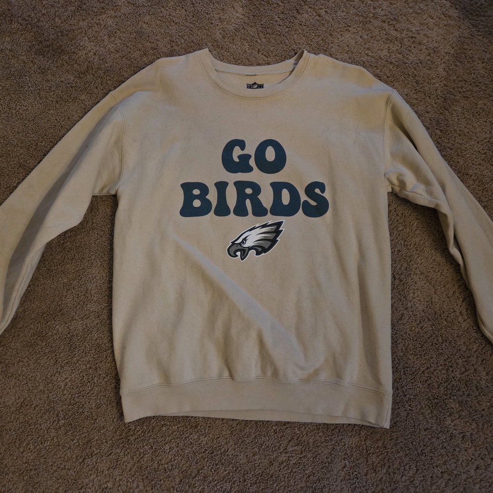NFL Cream 'Go Birds' Men's Crewneck Sweater